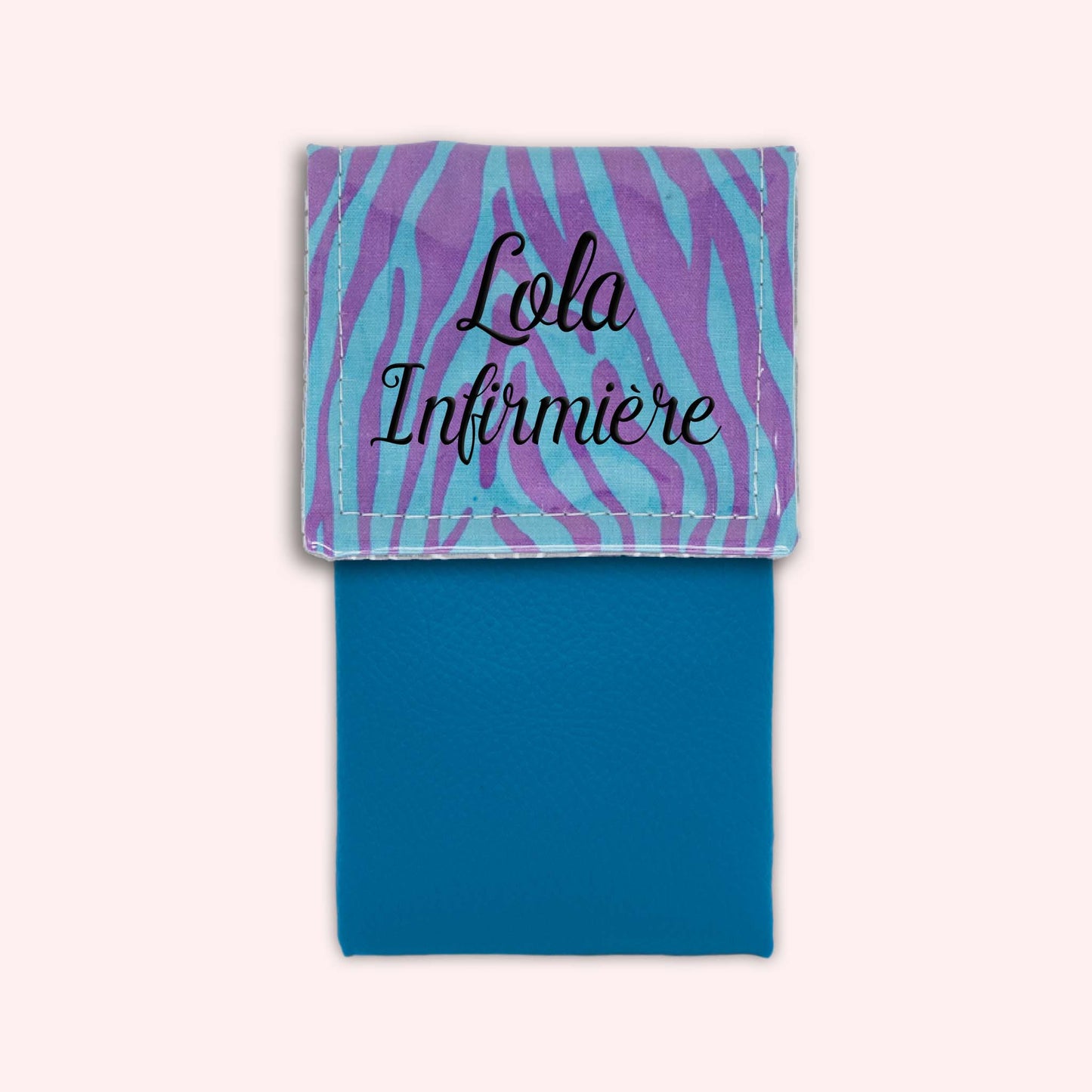 Pochette aimantée Zèbre Turquoise