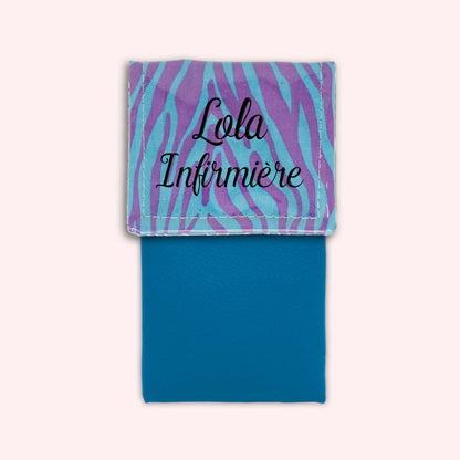 Pochette aimantée Zèbre Turquoise