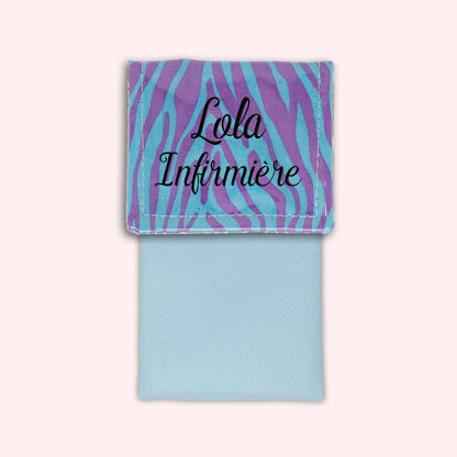 Pochette aimantée Zèbre Turquoise