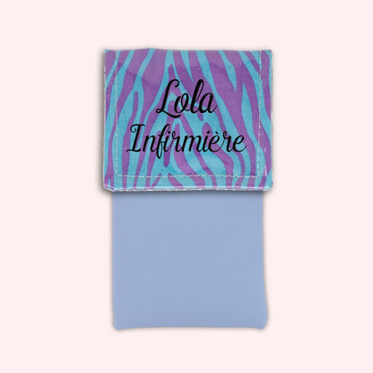 Pochette aimantée Zèbre Turquoise