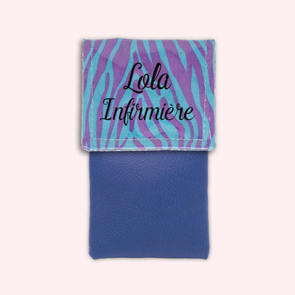 Pochette aimantée Zèbre Turquoise
