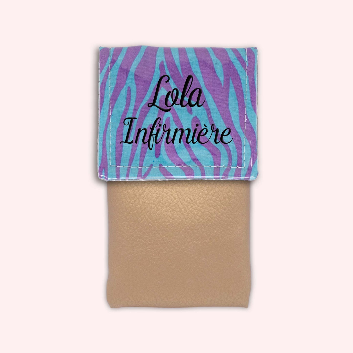 Pochette aimantée Zèbre Turquoise
