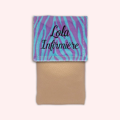 Pochette aimantée Zèbre Turquoise