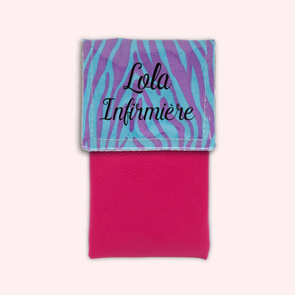 Pochette aimantée Zèbre Turquoise