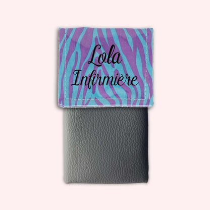 Pochette aimantée Zèbre Turquoise