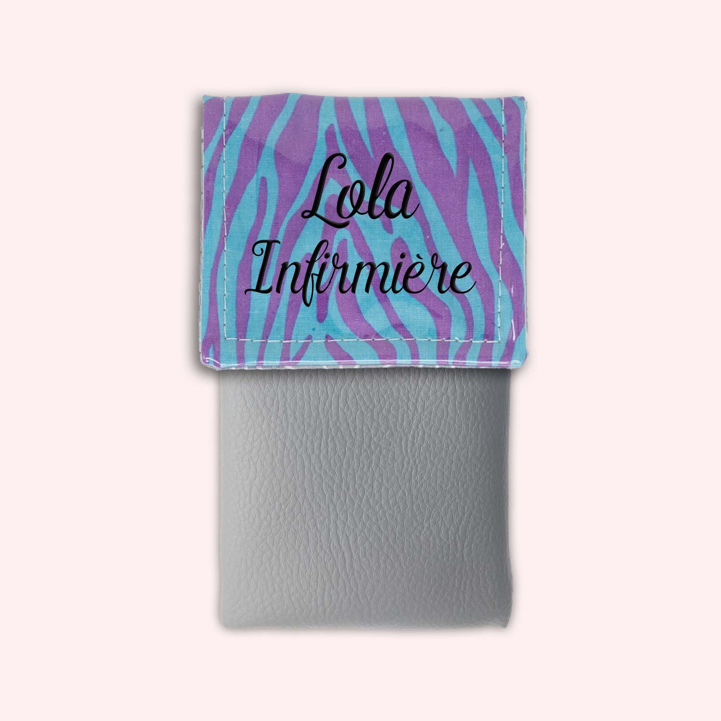 Pochette aimantée Zèbre Turquoise