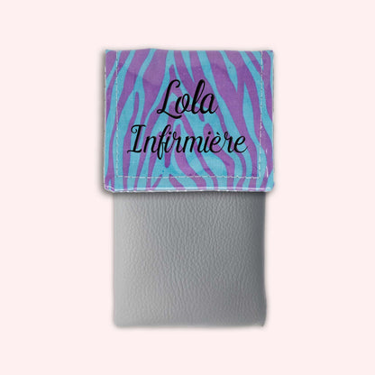 Pochette aimantée Zèbre Turquoise