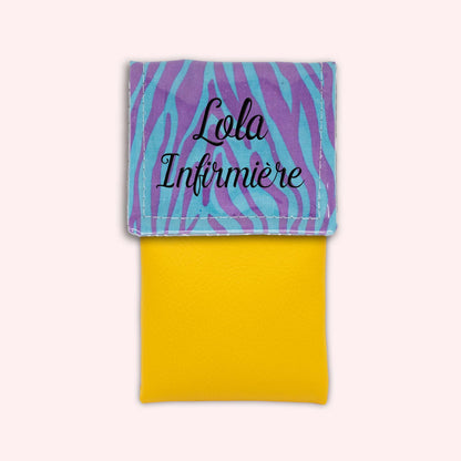 Pochette aimantée Zèbre Turquoise