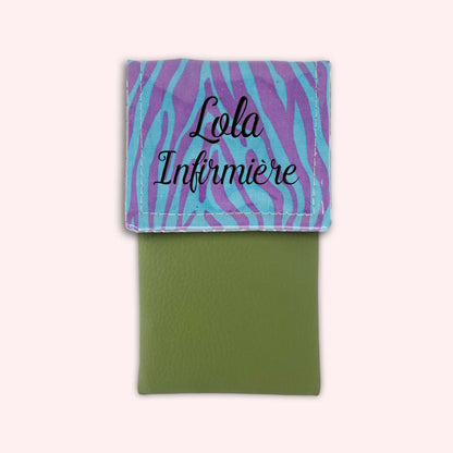 Pochette aimantée Zèbre Turquoise