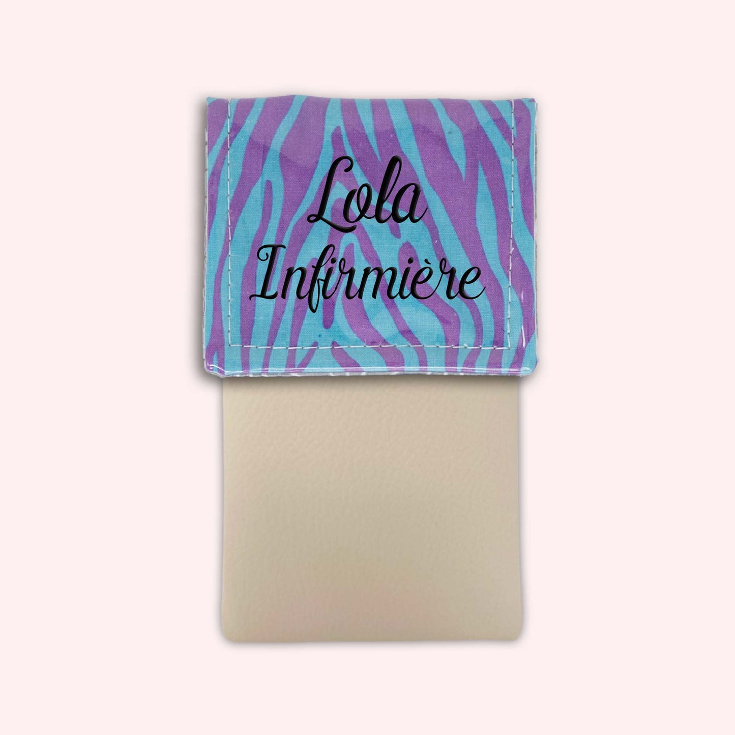 Pochette aimantée Zèbre Turquoise