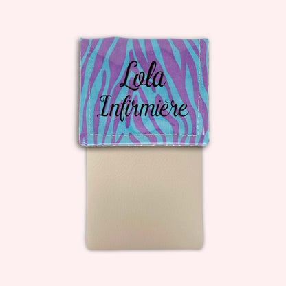 Pochette aimantée Zèbre Turquoise
