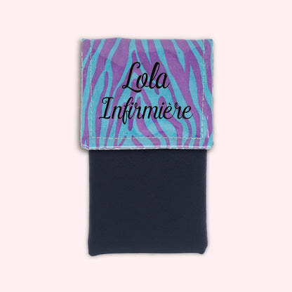 Pochette aimantée Zèbre Turquoise