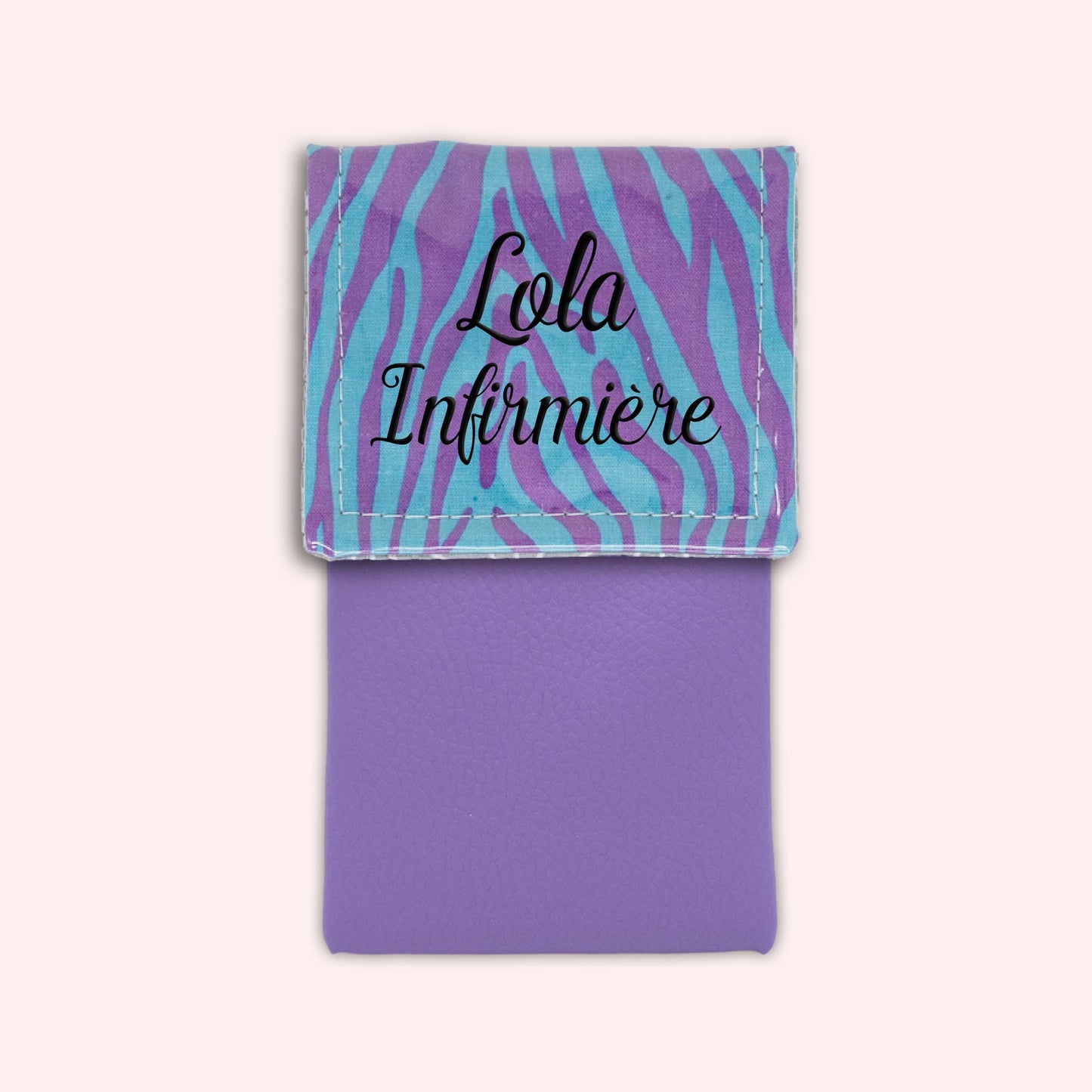 Pochette aimantée Zèbre Turquoise