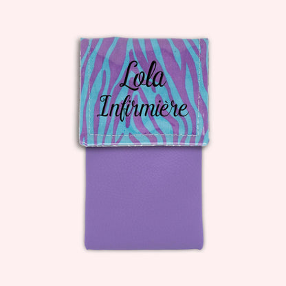 Pochette aimantée Zèbre Turquoise