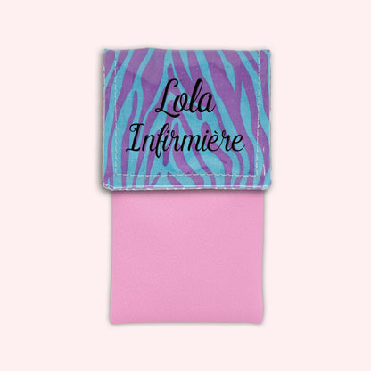 Pochette aimantée Zèbre Turquoise