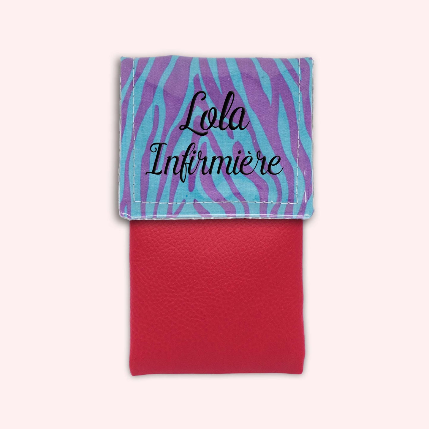 Pochette aimantée Zèbre Turquoise