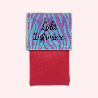 Pochette aimantée Zèbre Turquoise