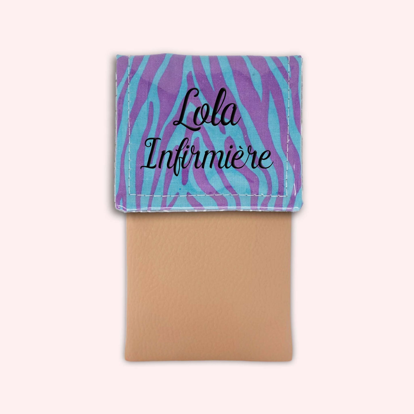 Pochette aimantée Zèbre Turquoise
