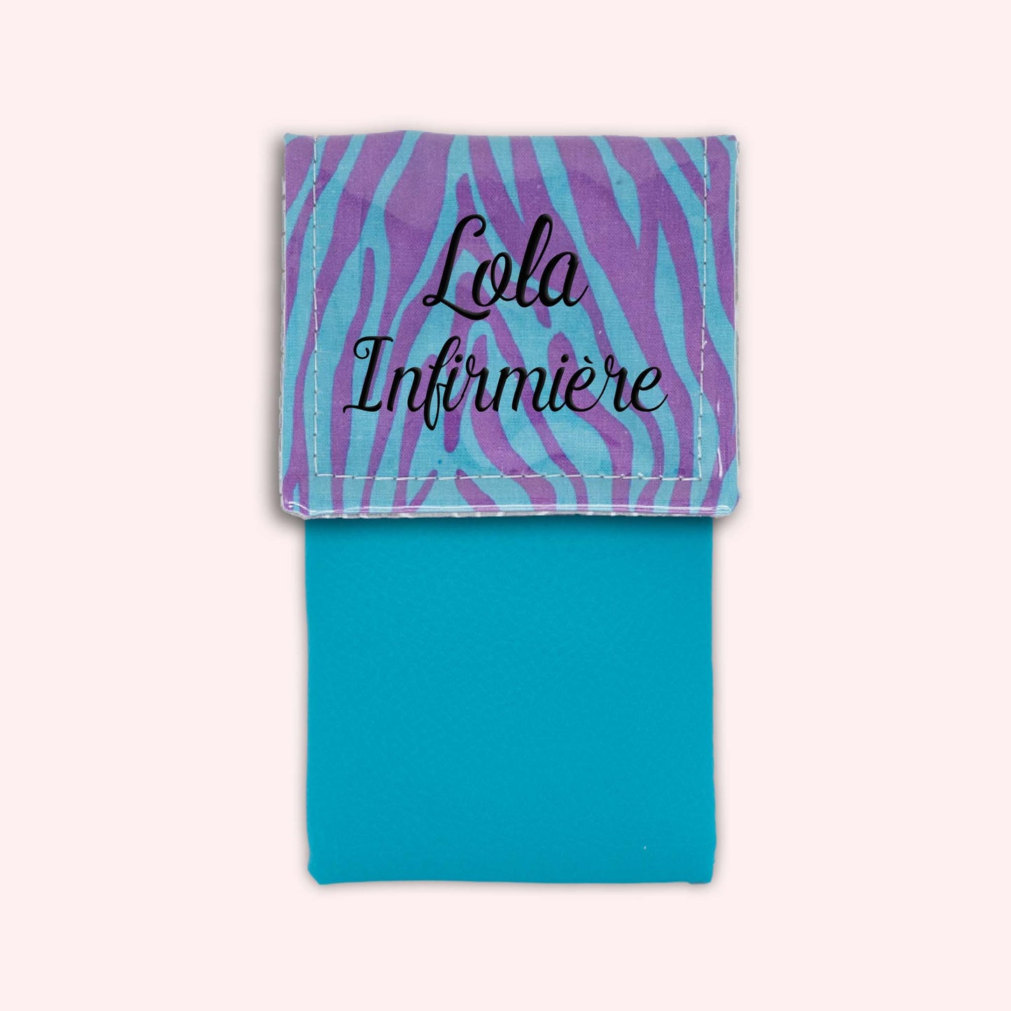 Pochette aimantée Zèbre Turquoise