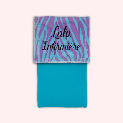 Pochette aimantée Zèbre Turquoise