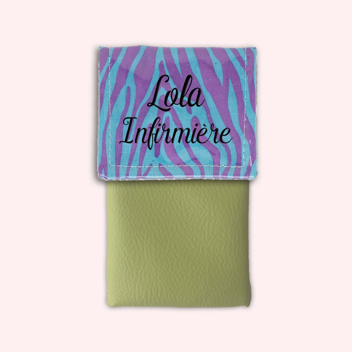 Pochette aimantée Zèbre Turquoise