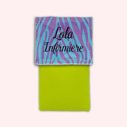Pochette aimantée Zèbre Turquoise