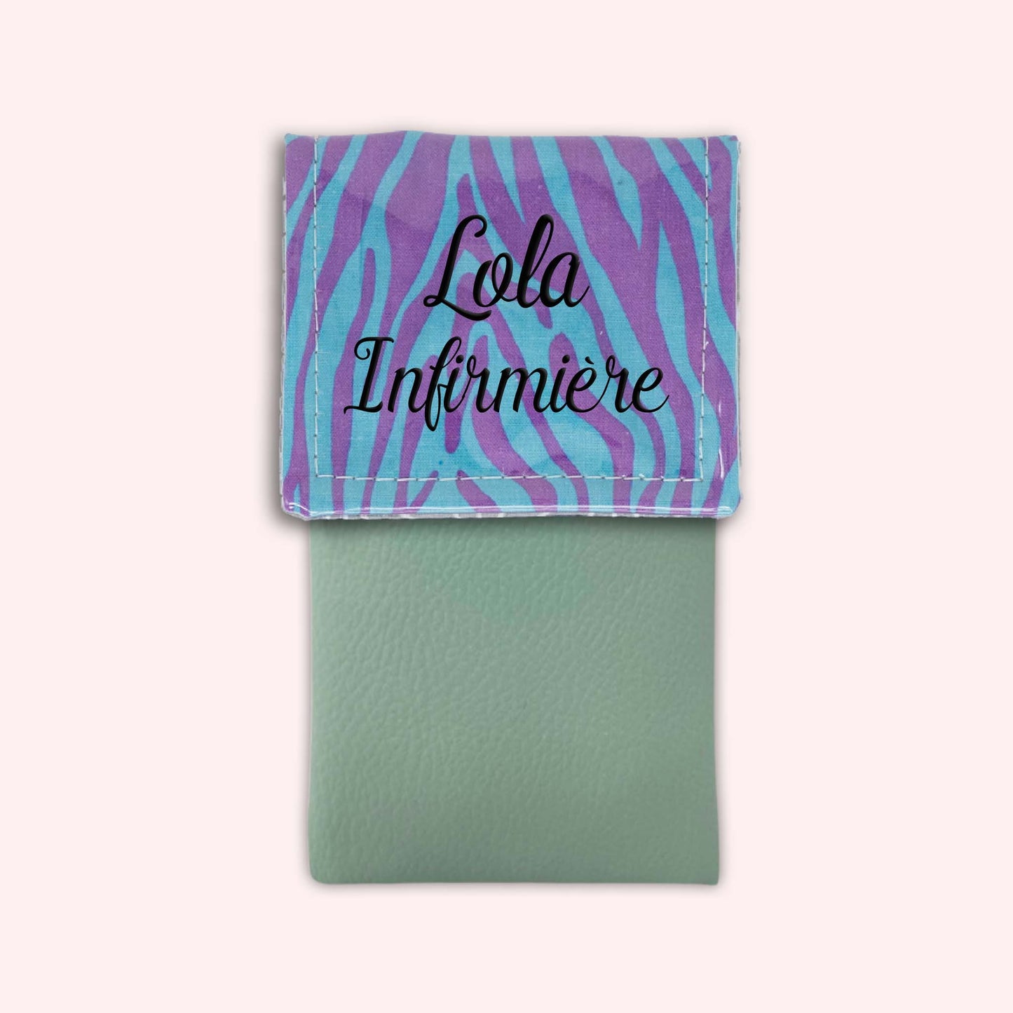 Pochette aimantée Zèbre Turquoise