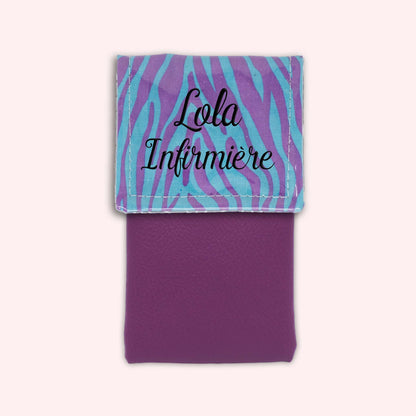 Pochette aimantée Zèbre Turquoise