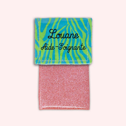 Pochette aimantée Zèbre Vert