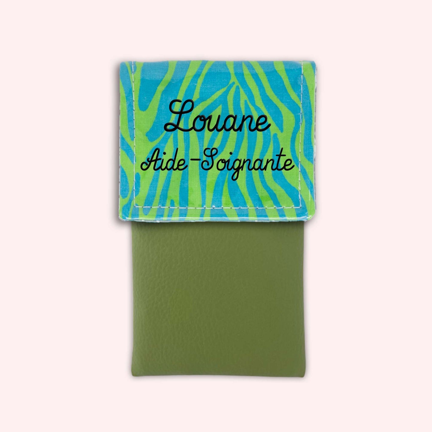Pochette aimantée Zèbre Vert