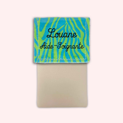 Pochette aimantée Zèbre Vert