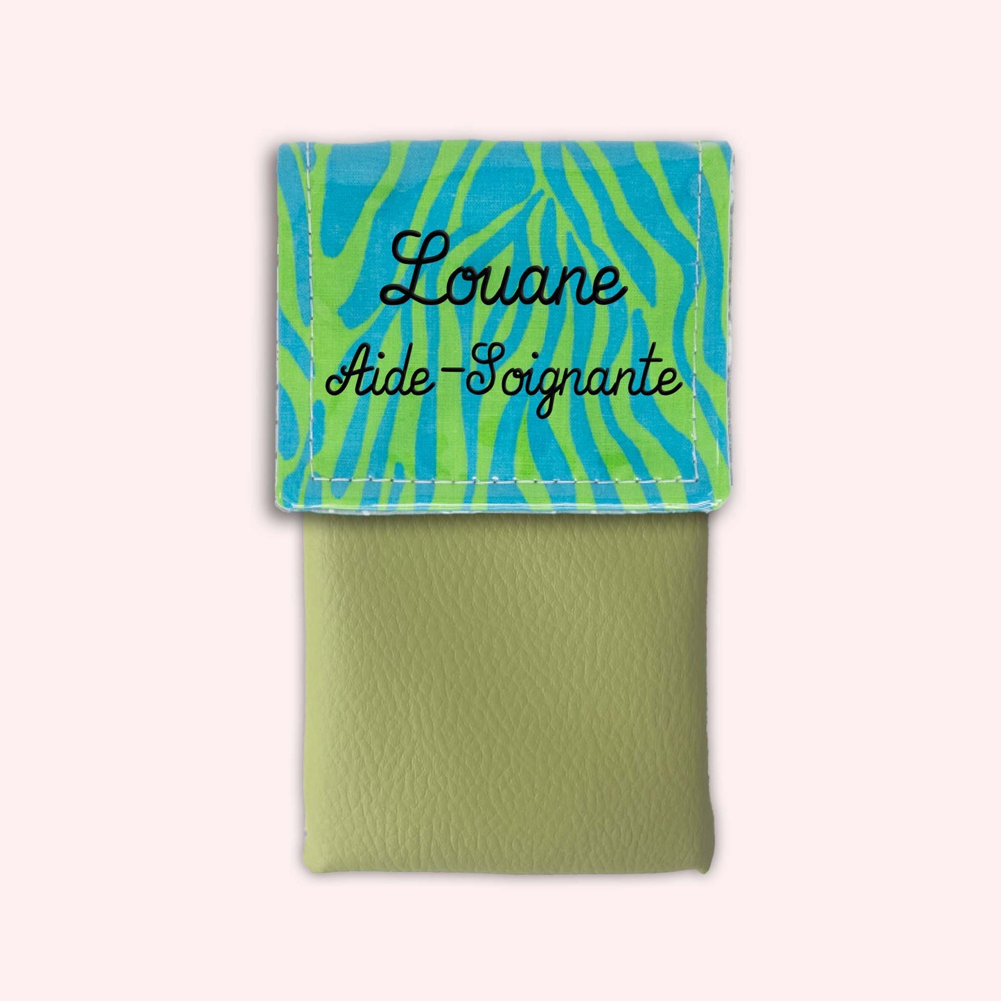 Pochette aimantée Zèbre Vert