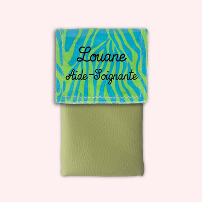 Pochette aimantée Zèbre Vert