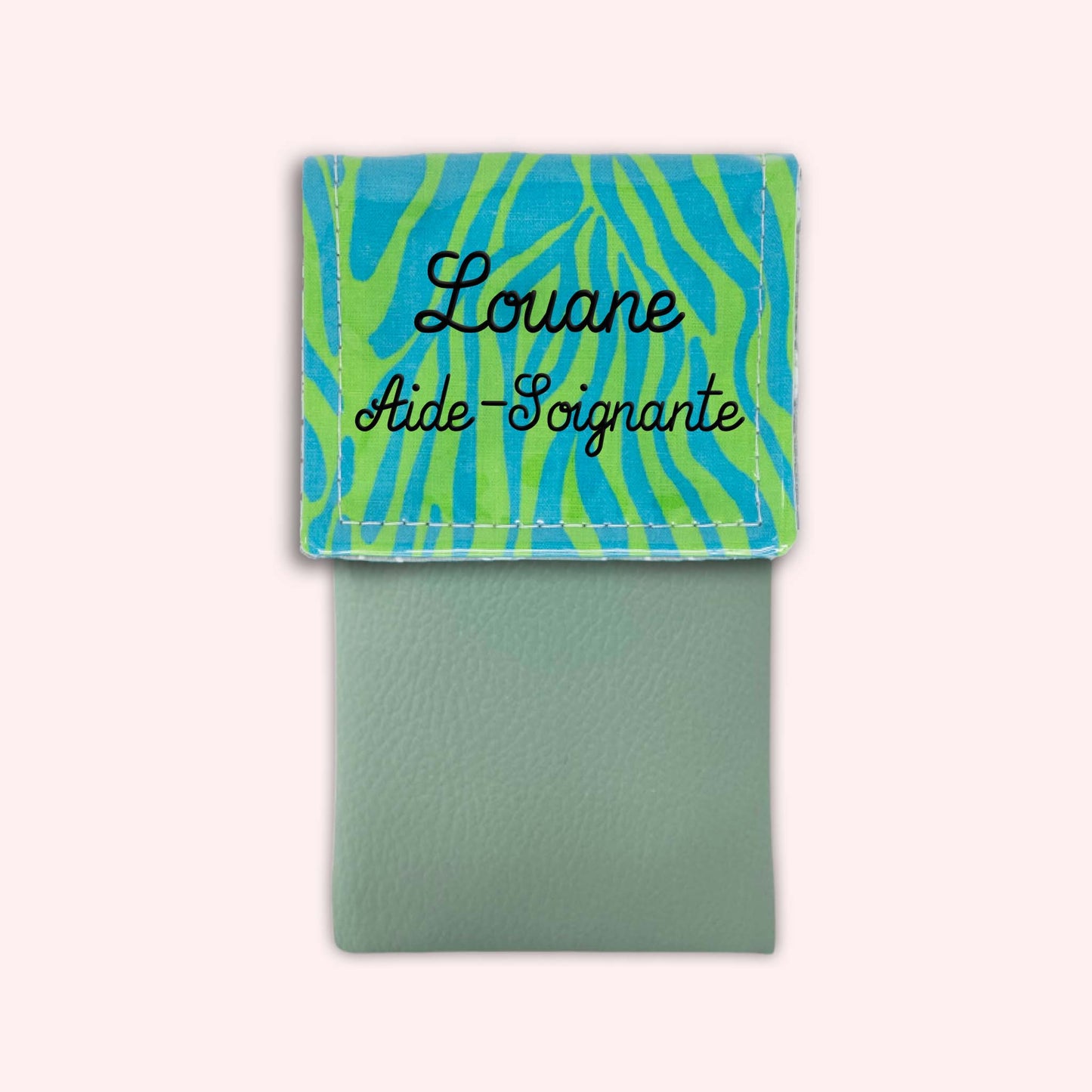 Pochette aimantée Zèbre Vert