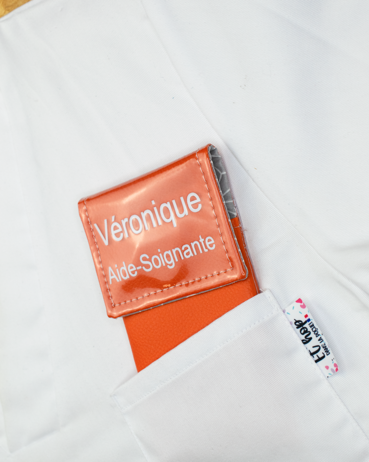 Pochette bicolore rabat Orange