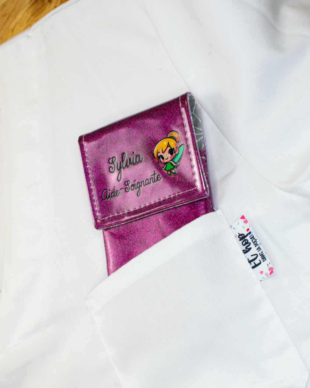 Fuchsia glitter magnetic pouch