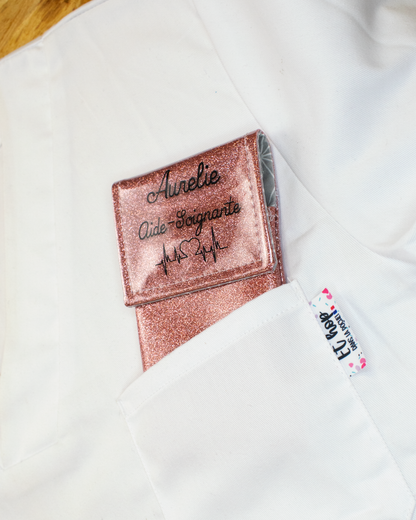 Pale pink glitter magnetic pouch