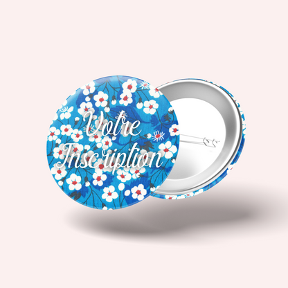 Badge Blue Flowers