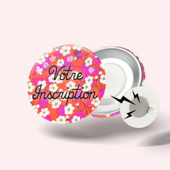 Badge Red Flowers