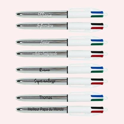 Stylo BIC 4 couleurs Shine Argent