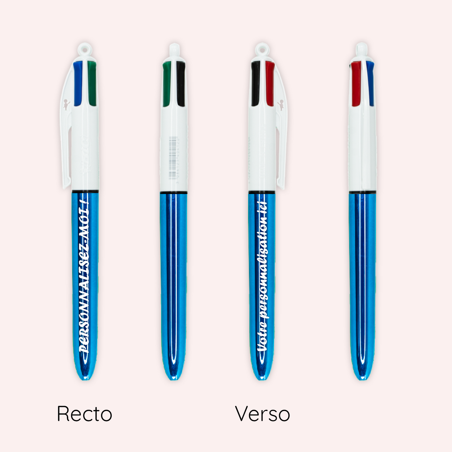 Stylo BIC 4 couleurs Shine Bleu