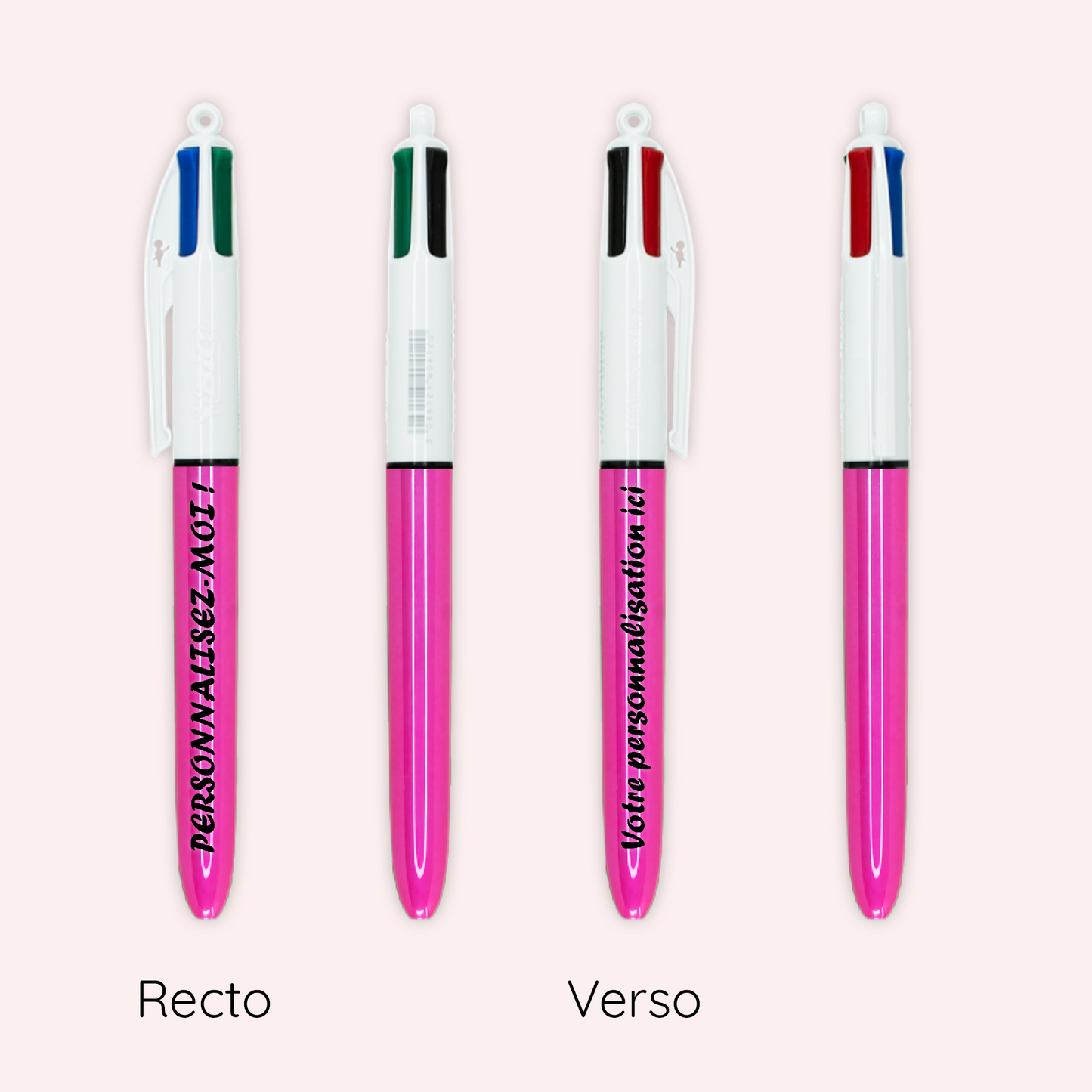 Stylo BIC 4 couleurs Shine Rose