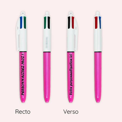 Stylo BIC 4 couleurs Shine Rose