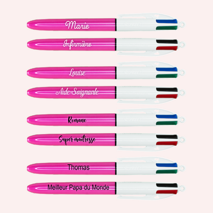 Stylo BIC 4 couleurs Shine Rose