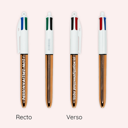 Stylo BIC 4 couleurs Rose Gold
