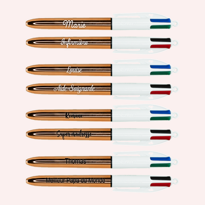 Stylo BIC 4 couleurs Rose Gold