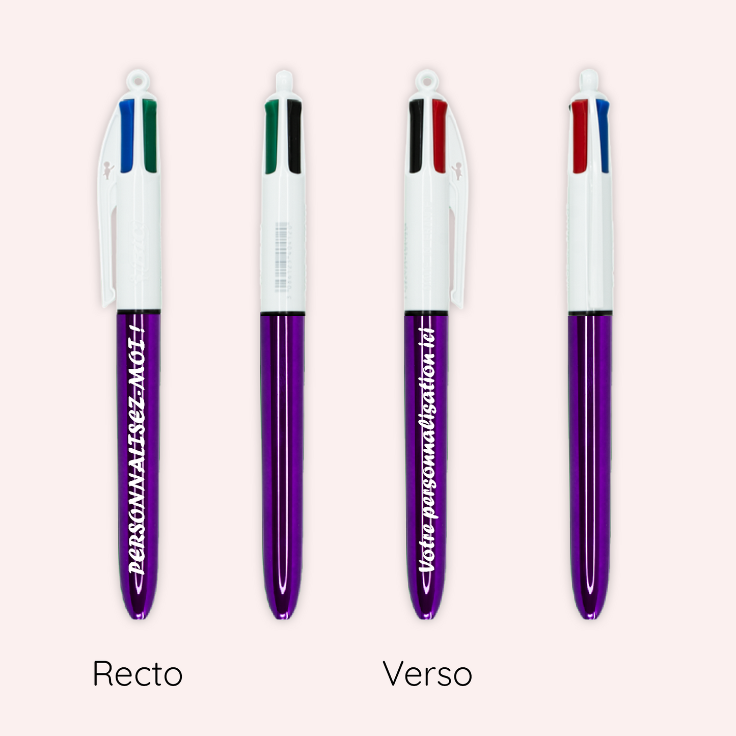 Stylo BIC 4 couleurs Shine Violet