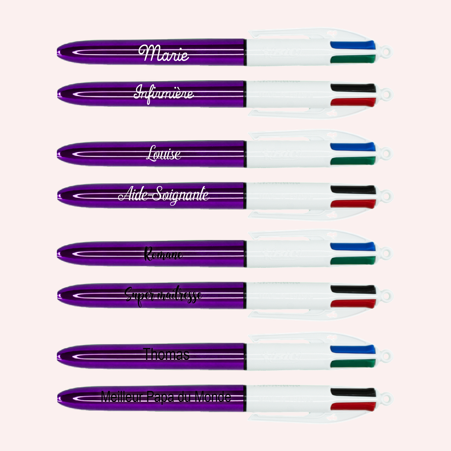 Stylo BIC 4 couleurs Shine Violet