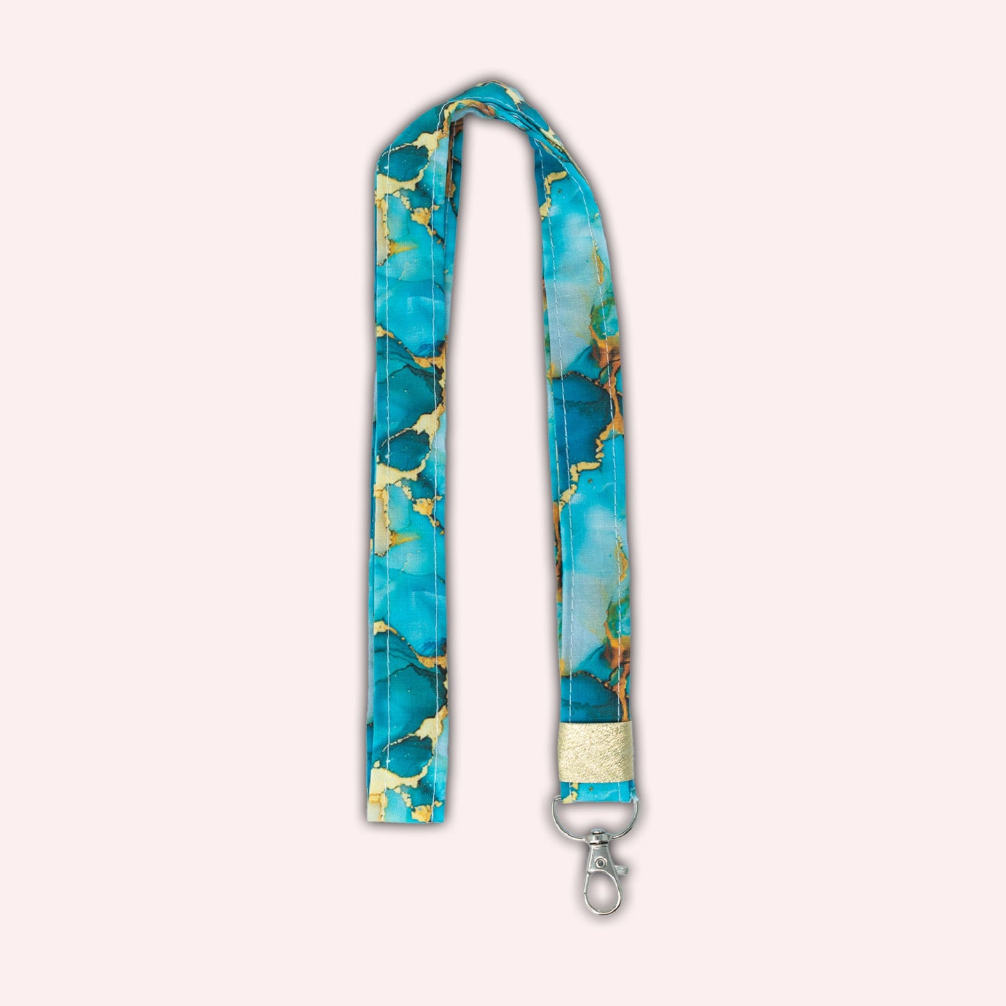 Tour de cou Marbre Turquoise Doré