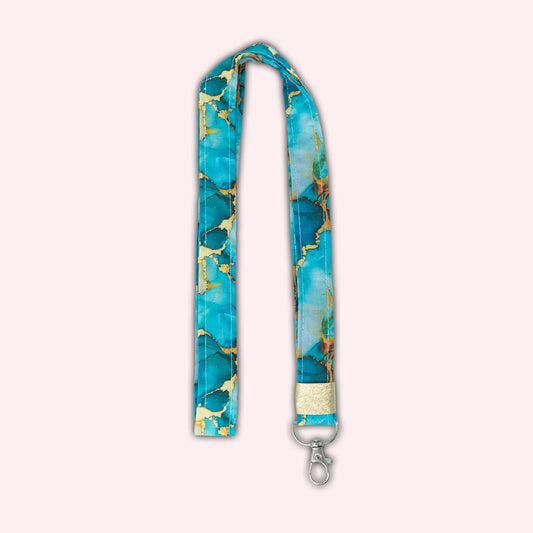 Tour de cou Marbre Turquoise Doré